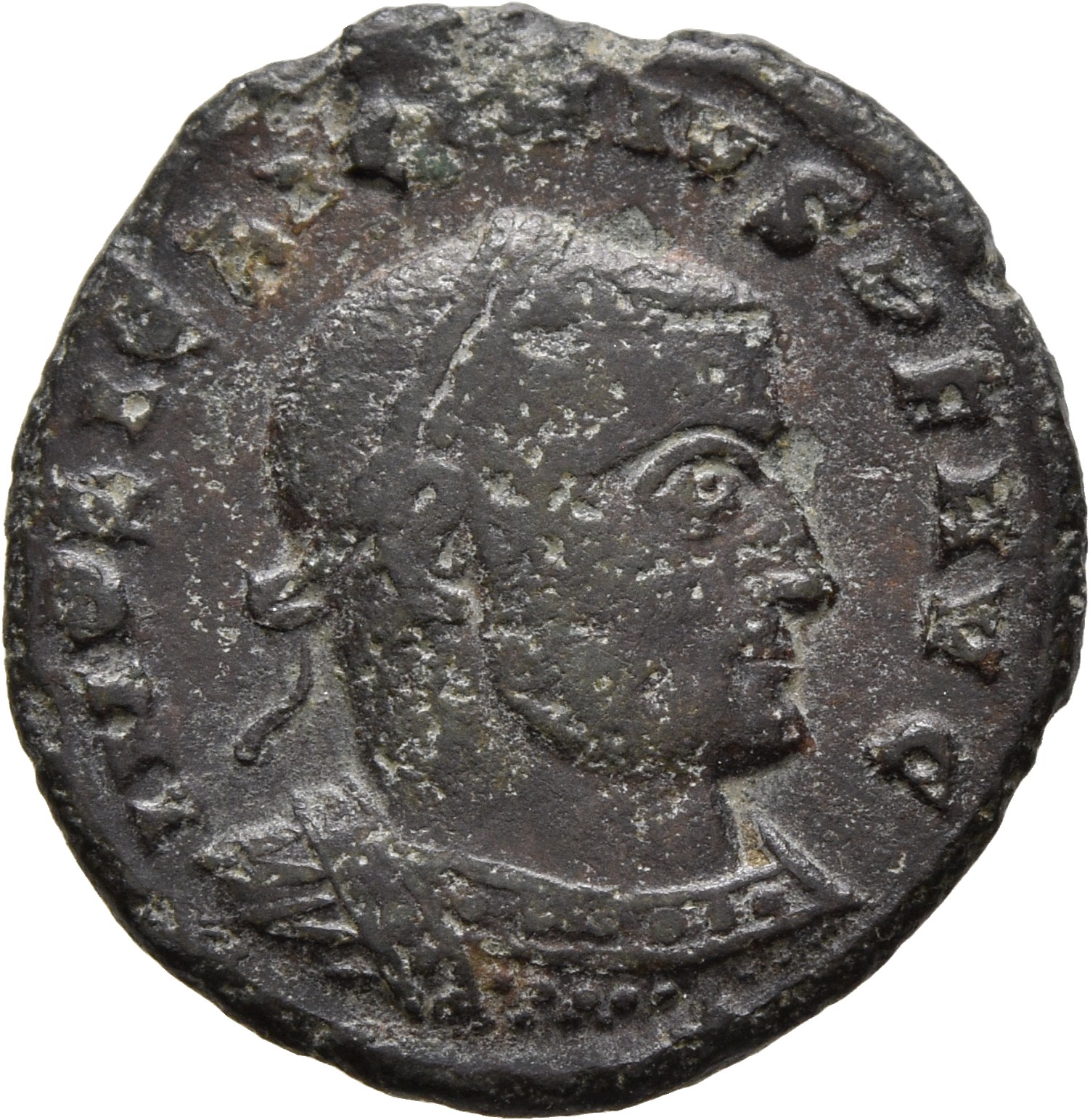 RIC VII Siscia 62 Constantine I obverse, Bust of Licinius, laureate, cuirassed, right