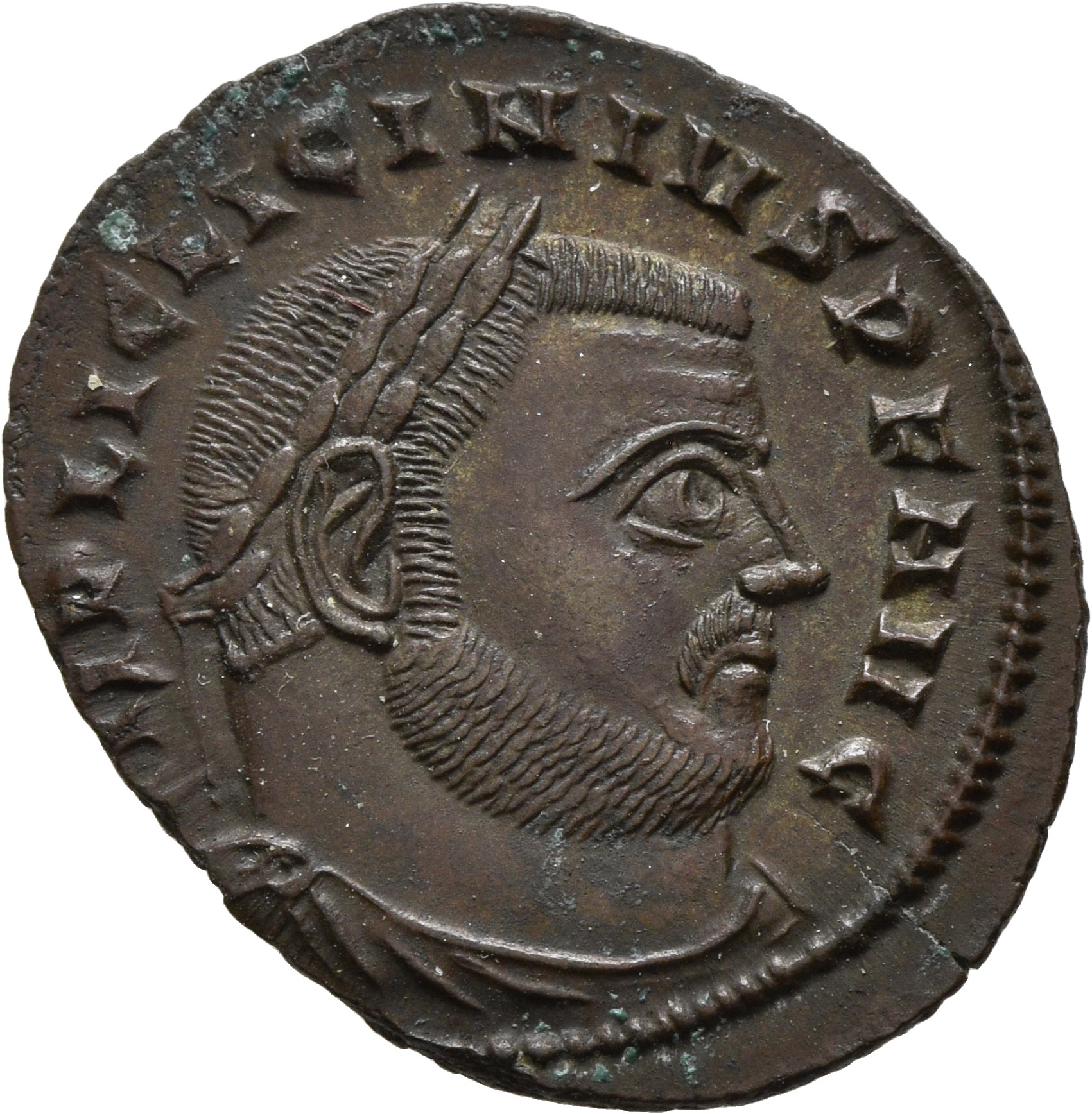RIC VII Siscia 9 Licinius obverse, Bust of Licinius, laureate, draped, cuirassed, right
