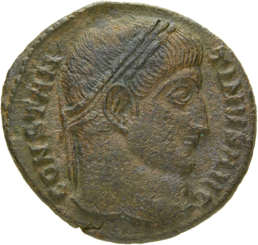 RIC VII Thessalonica 123 Constantine I obverse, Head of Constantine I, laureate, right