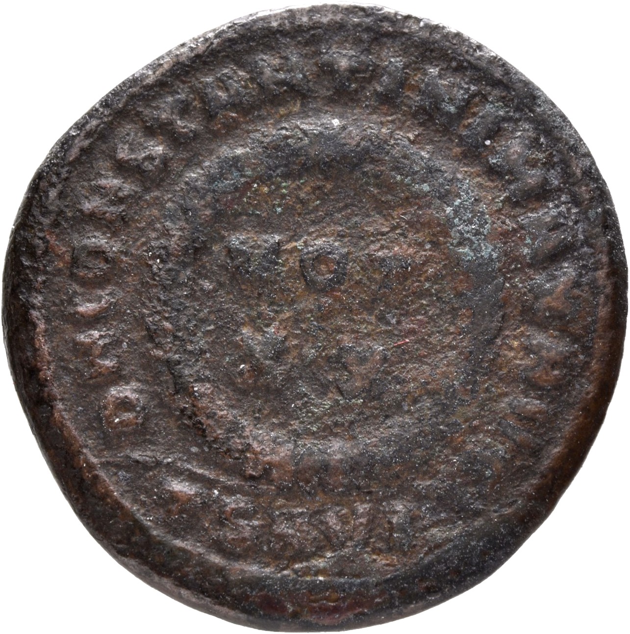 Constantine I reverse — VOT/XX within a laurel wreath