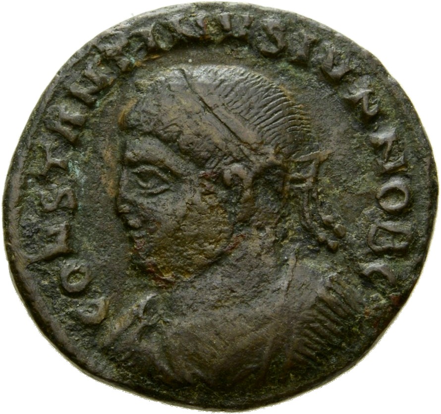 RIC VII Thessalonica 157 Constantine I obverse, Bust of Constantine II, laureate, draped, cuirassed, left