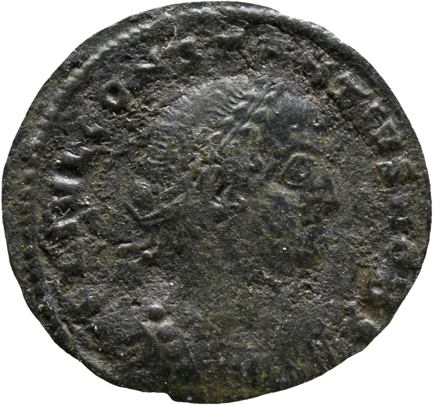RIC VII Thessalonica 185 Constantine I obverse, Bust of Constantius II, laureate, cuirassed, right