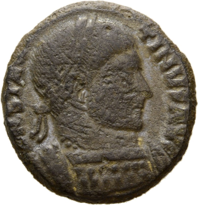 Constantine I obverse — Bust of Constantine I, laureate, cuirassed, right