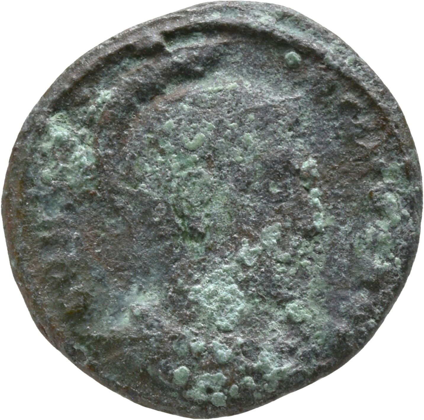 RIC VII Thessalonica 75 Constantine I obverse, Bust of Constantine I, helmeted, cuirassed, right