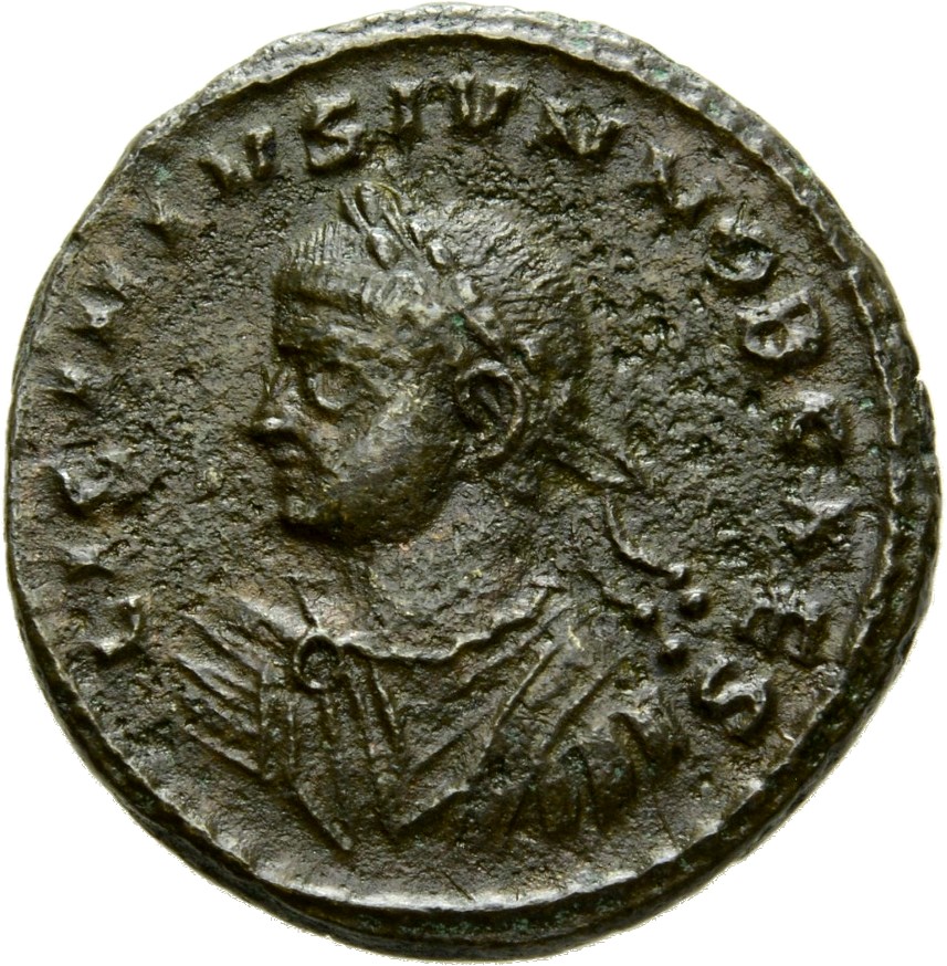 Constantine I obverse — Bust of Licinius II, laureate, draped, cuirassed, left