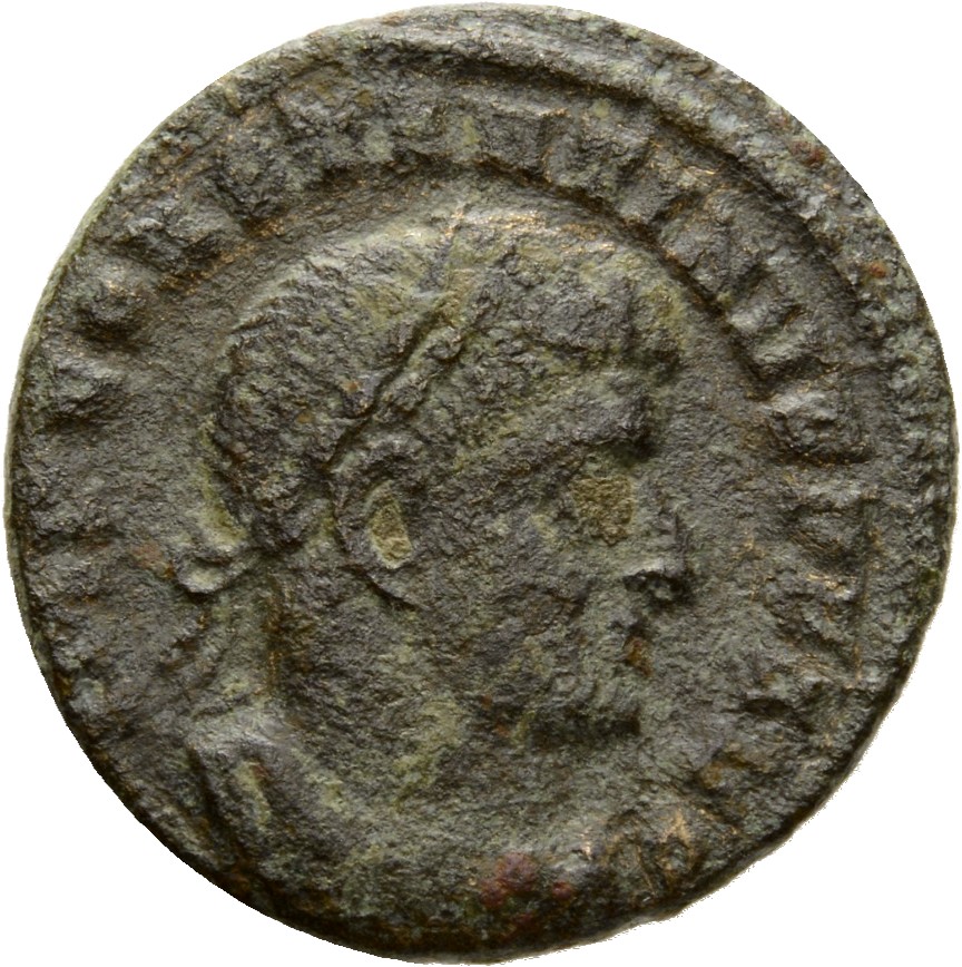 RIC VII Ticinum 16 Constantine I obverse, Bust of Constantine I, laureate, cuirassed, right