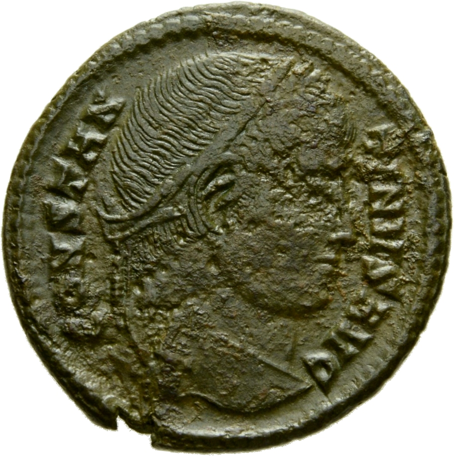 Constantine I obverse — Head of Constantine I, laureate, right