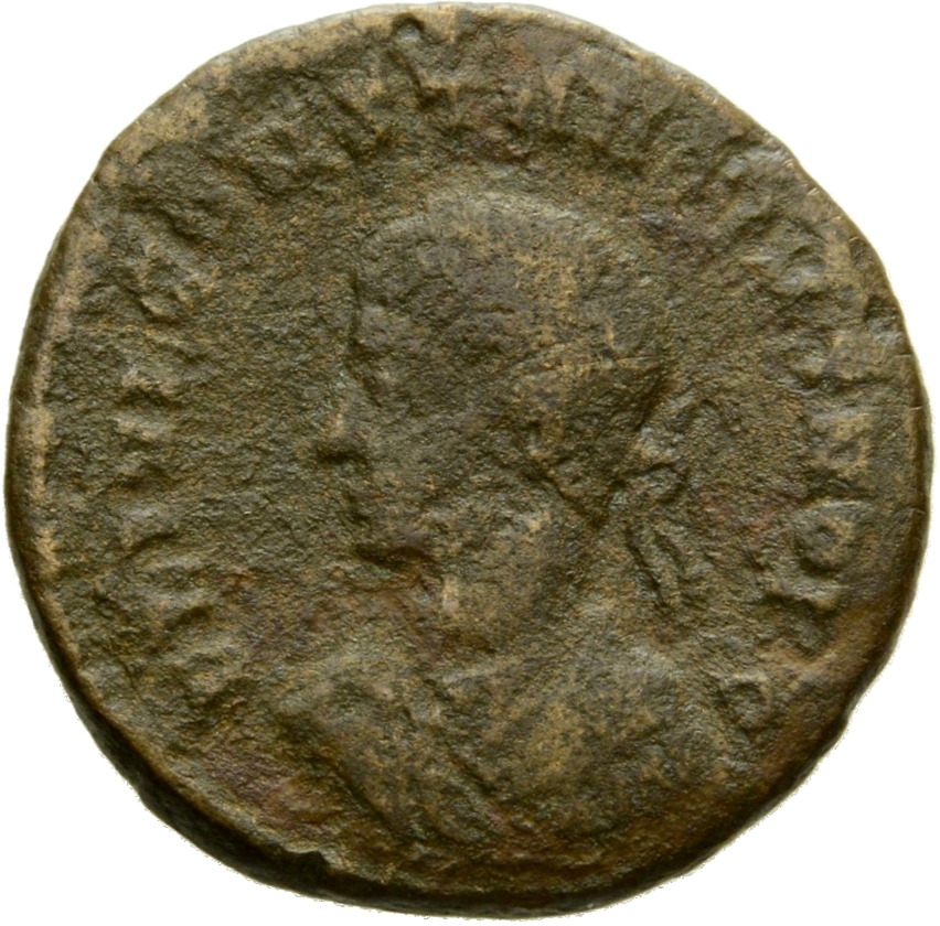 Constantine I obverse — Bust of Constantius II, laureate, draped, cuirassed, left