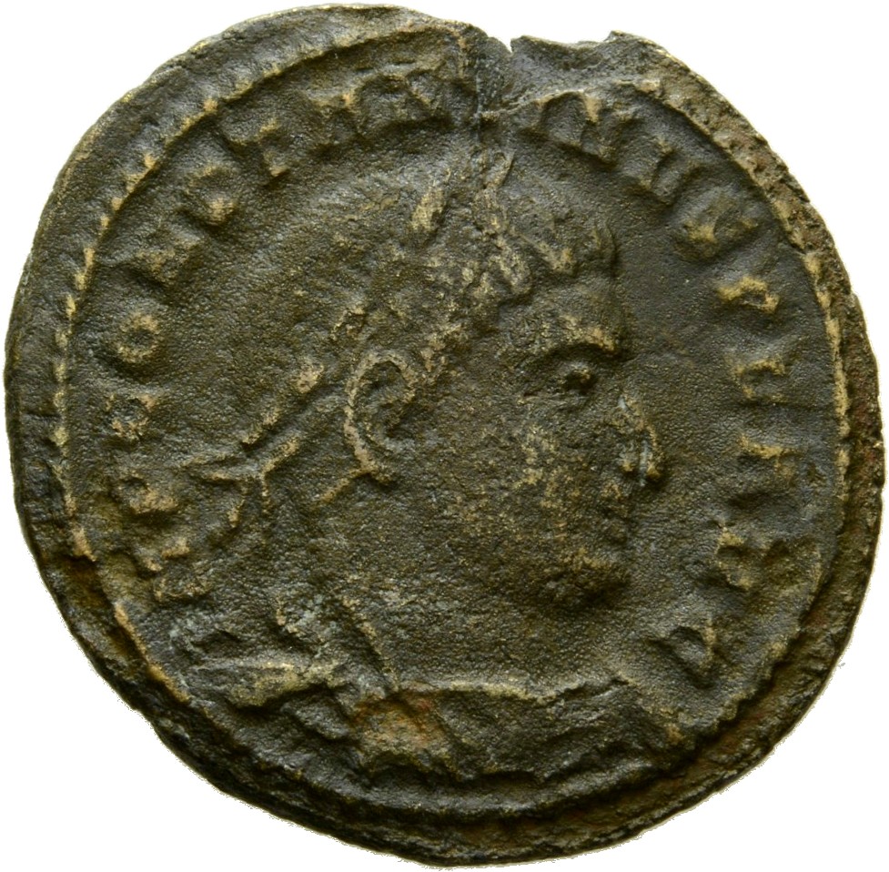 RIC VII Ticinum 7 Constantine I obverse, Bust of Constantine I, laureate, draped, cuirassed, right