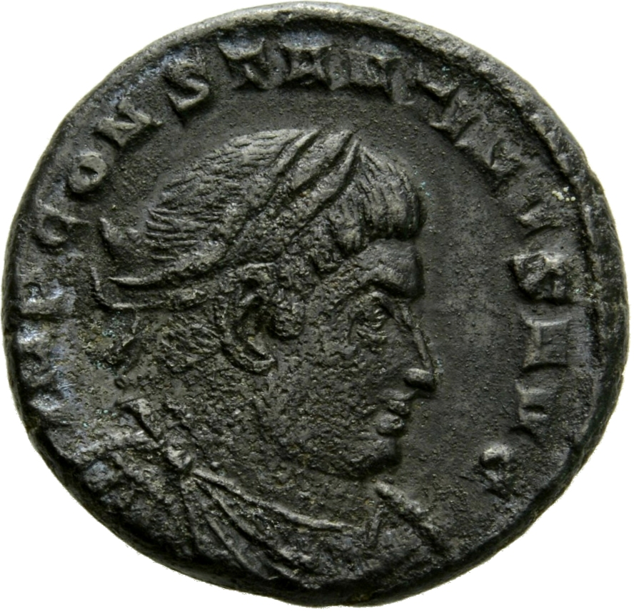 RIC VII Treveri 101 Constantine I obverse, Bust of Constantine I, laureate, draped, cuirassed, right