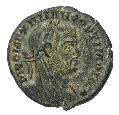 RIC VII Treveri 200 Constantine I obverse, Head of Maximian, veiled, laureate, right