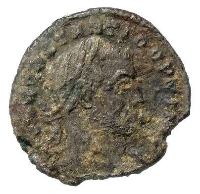 RIC VII Treveri 202 Constantine I obverse, Head of Constantius Chlorus, veiled, laureate, right