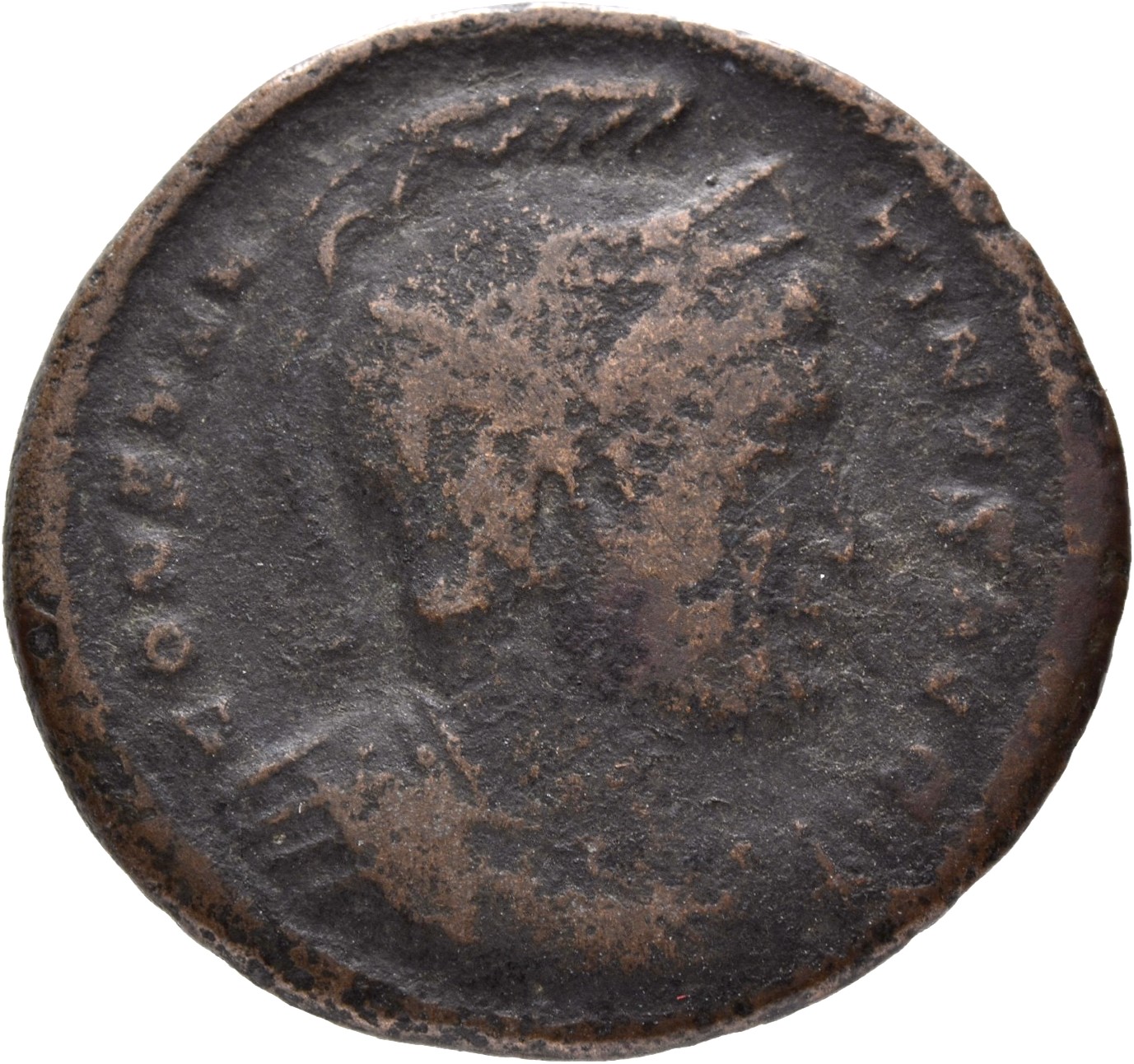 Constantine I obverse — Bust of Constantine I, helmeted, cuirassed, right