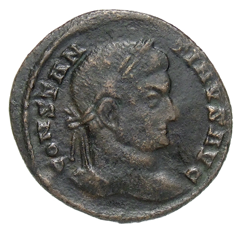 RIC VII Treveri 317 Constantine I obverse, Head of Constantine I, laureate, right