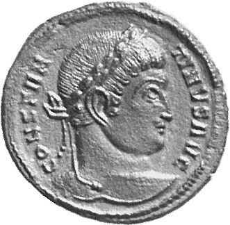 RIC VII Treveri 435 Constantine I obverse, Head of Constantine I, laureate, right
