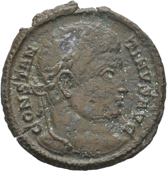 RIC VII Treveri 435 Constantine I obverse, Head of Constantine I, laureate, right