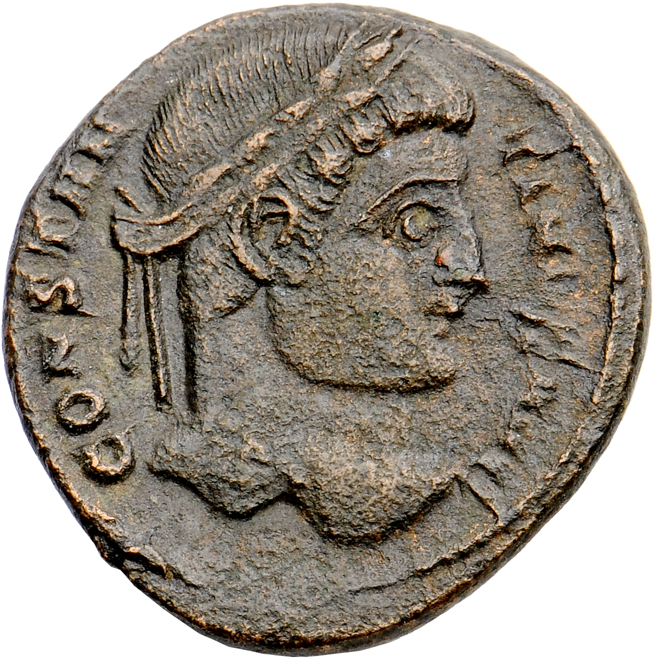 RIC VII Treveri 475 Constantine I obverse, Head of Constantine I, laureate, right