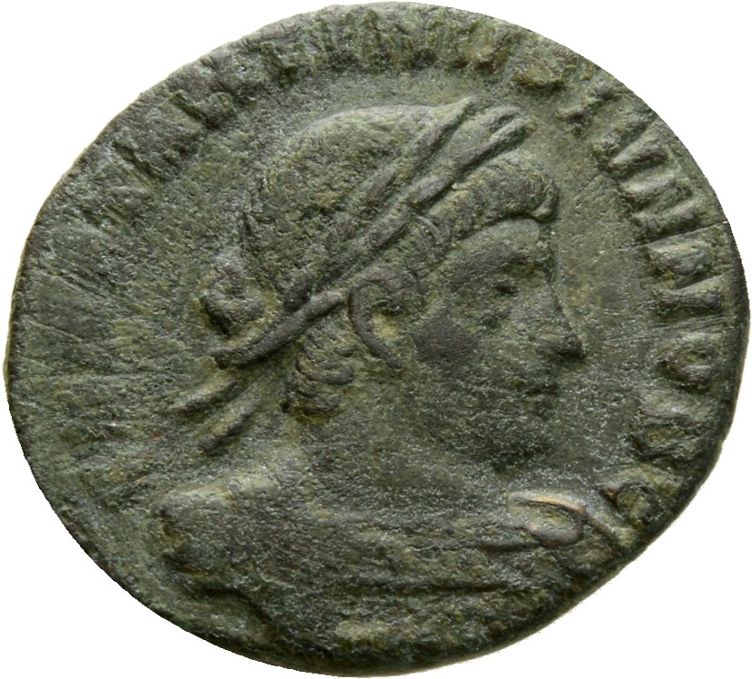 RIC VII Treveri 520 Constantine I obverse, Bust of Constantine II, laureate, cuirassed, right
