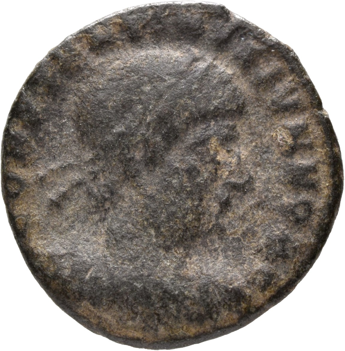 RIC VII Treveri 545 Constantine I obverse, Bust of Constantine II, laureate, cuirassed, right
