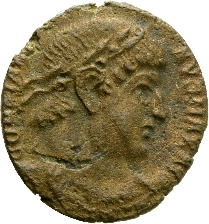 RIC VII Treveri 549 Constantine I obverse, Bust of Constantine I, rosette-diademed, draped, cuirassed, right