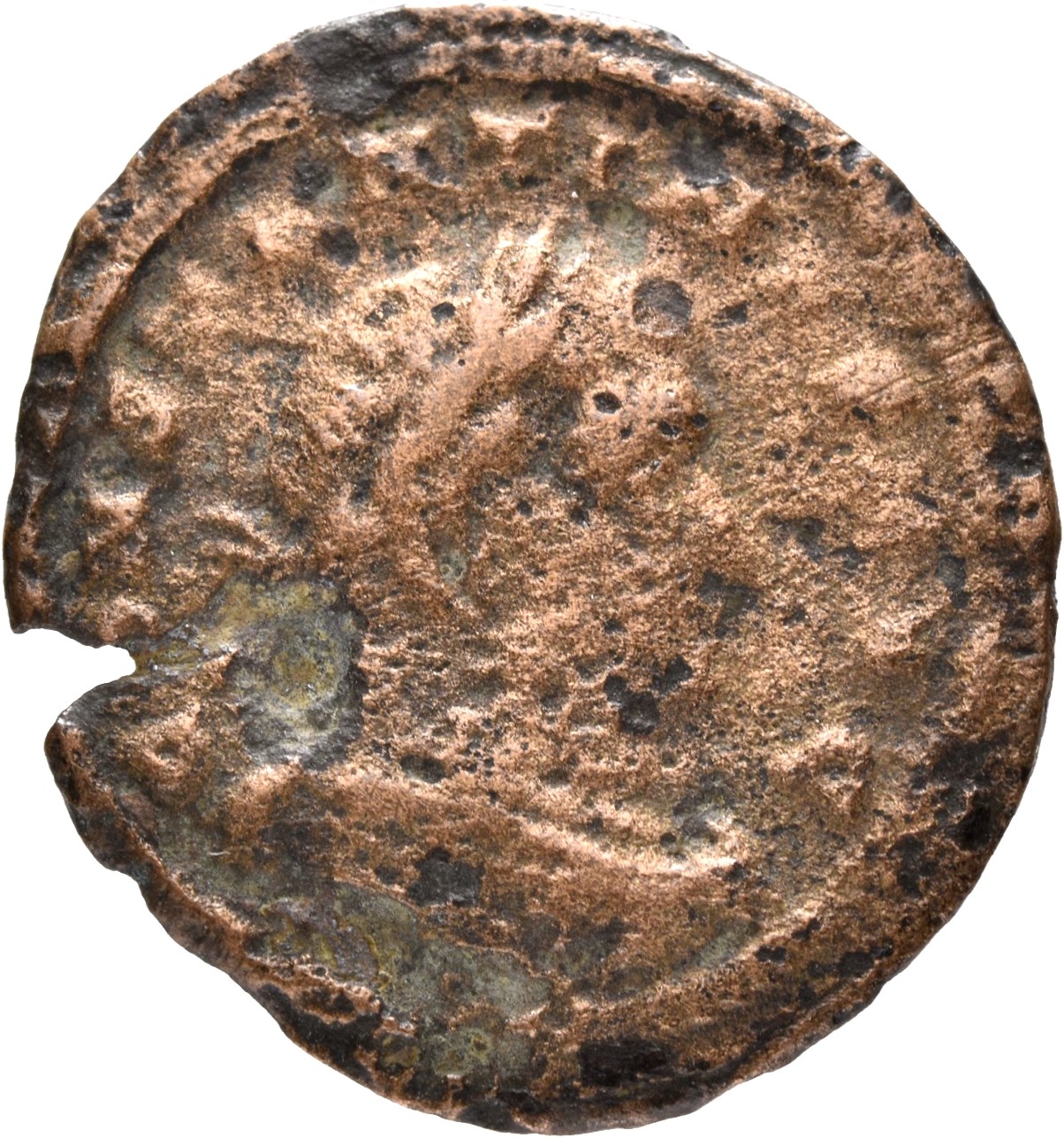 RIC VII Treveri 68 Constantine I obverse, Bust of Constantine I, laureate, draped, cuirassed, right, seen from behind