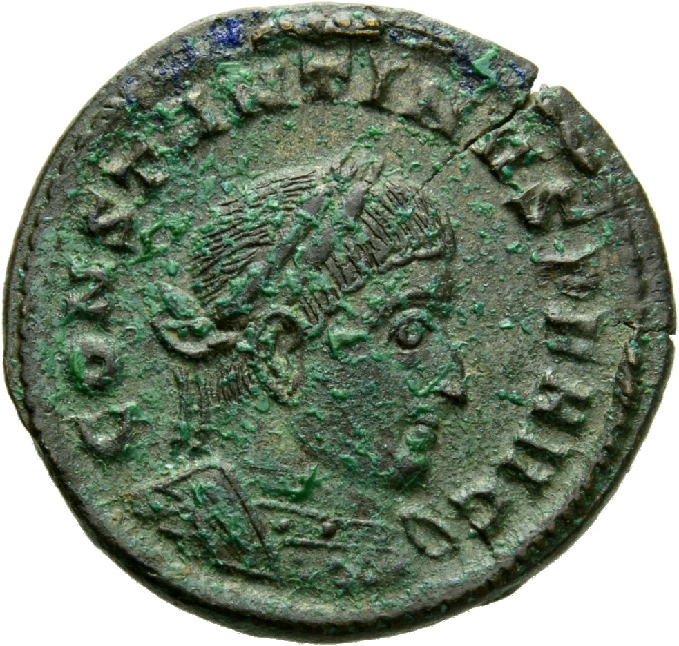 RIC VII Treveri 82 Constantine I obverse, Bust of Constantine I, laureate, cuirassed, right