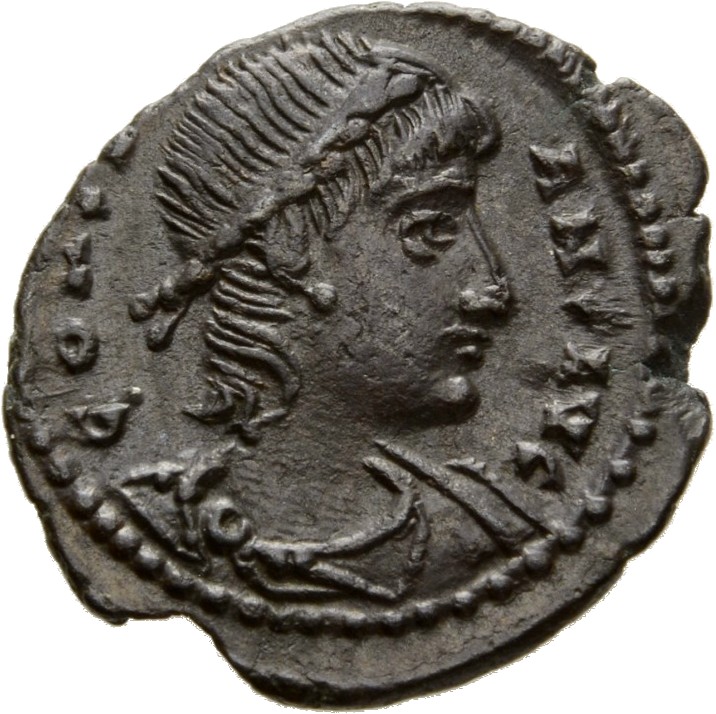 RIC VIII Alexandria 20 Constantius II obverse, Bust of Constans II, laureate, draped, cuirassed, right