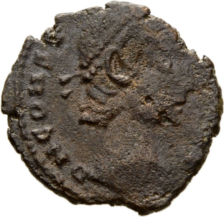 RIC VIII Alexandria 31 Constantius II obverse, Head of Constans, pearl-diademed, right