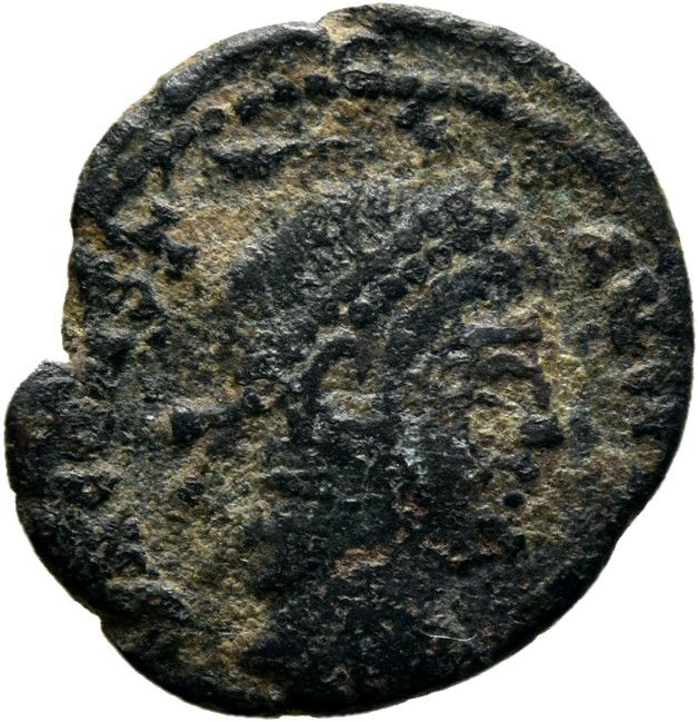 RIC VIII Alexandria 34 Constantius II obverse — Head of Constans, pearl-diademed, right