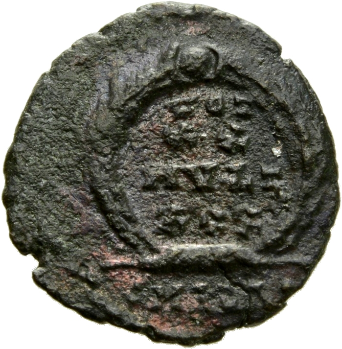 RIC VIII Alexandria 36 Constantius II reverse, VOT/XX/MVLT/XXX within a wreath