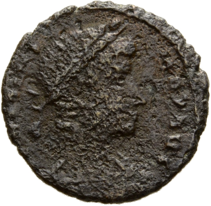 RIC VIII Alexandria 7 Constantius II obverse, Bust of Constans II, laureate, draped, cuirassed, right
