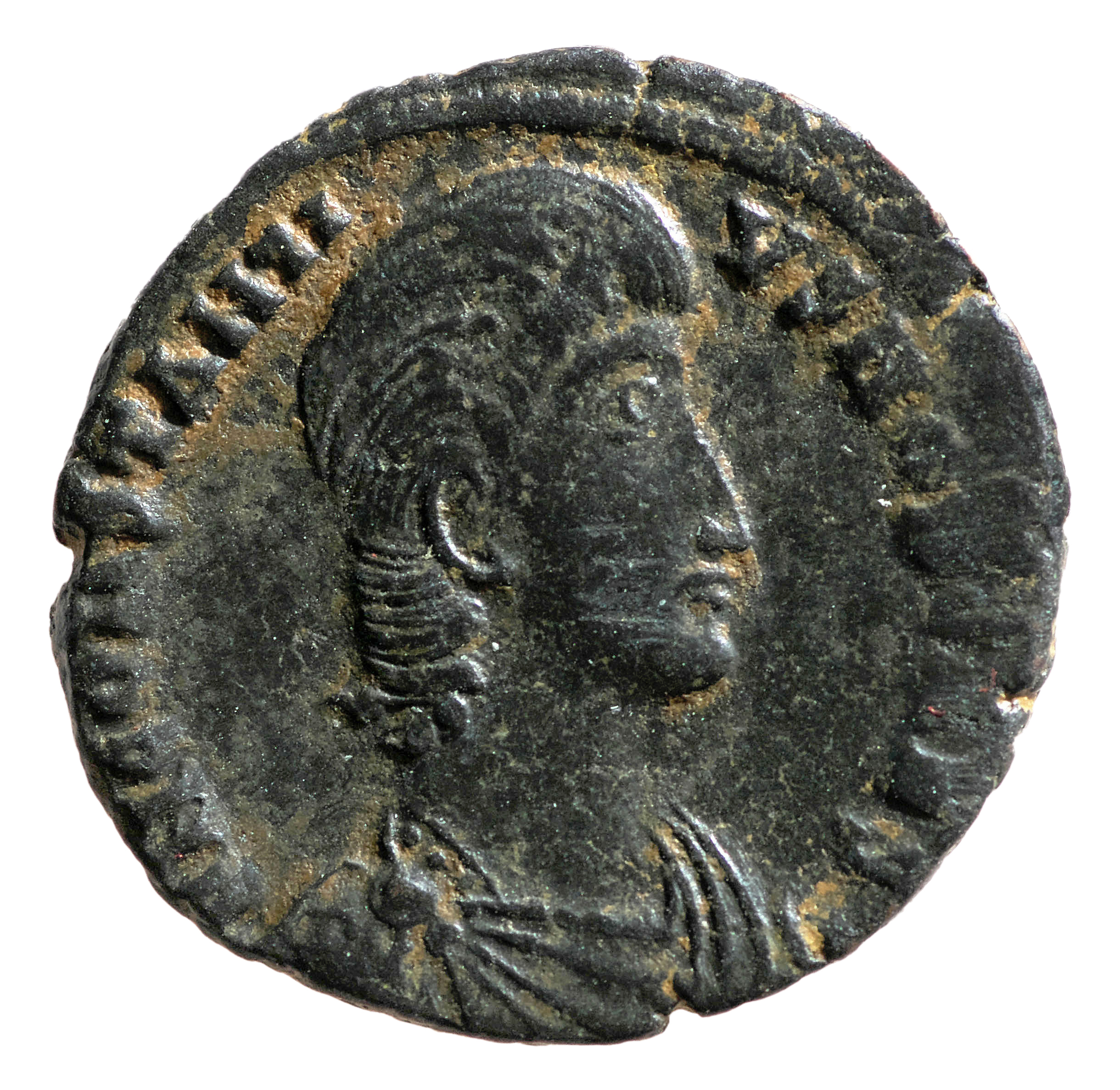 RIC VIII Alexandria 79 Constantius II obverse, Bust of Constantius Gallus, bareheaded, draped, cuirassed, right