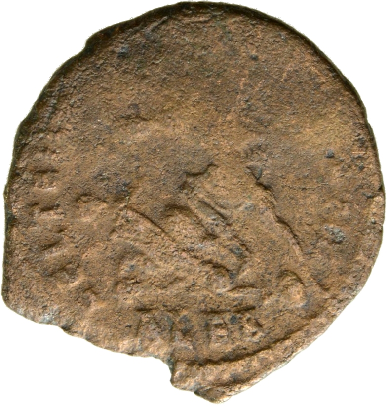 RIC VIII Alexandria 80 Constantius II reverse, Soldier, helmeted, draped, cuirassed, advancing left, spearing fallen horse...