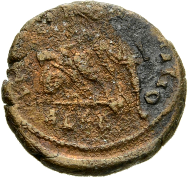 RIC VIII Alexandria 83 Constantius II reverse, Soldier, helmeted, draped, cuirassed, advancing left, spearing fallen horse...