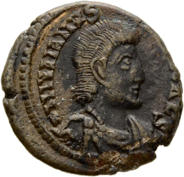 RIC VIII Alexandria 86 Constantius II obverse, Bust of Julian, bareheaded, draped, cuirassed, right