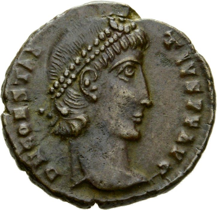 RIC VIII Antioch 114 Constantius II obverse, Head of Constantius II, pearl-diademed, right