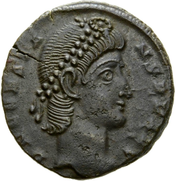 RIC VIII Antioch 116 Constantius II obverse, Head of Constans, pearl-diademed, right