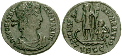 RIC VIII Antioch 119 Constantius II obverse, Head of Constantius II, pearl-diademed, right