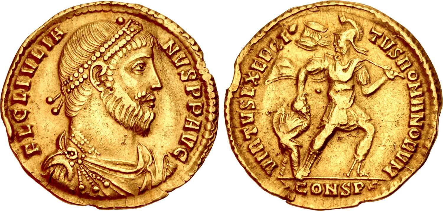 RIC VIII Antioch 157 Constantius II obverse, Bust of Constantius II, pearl-diademed, draped, cuirassed, left