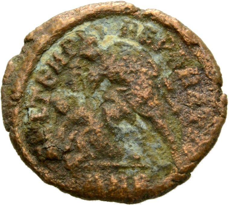 RIC VIII Antioch 188 Constantius II reverse, Soldier, helmeted, draped, cuirassed, advancing left, spearing fallen horsema...