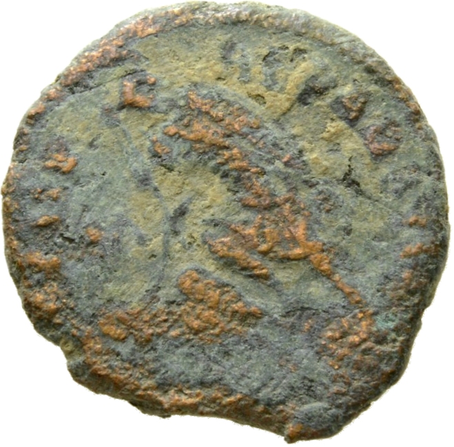 RIC VIII Antioch 190 Constantius II reverse, Soldier, helmeted, draped, cuirassed, advancing left, spearing fallen horsema...