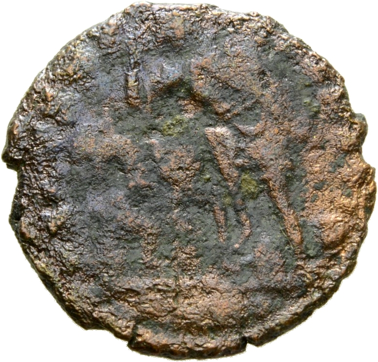 RIC VIII Antioch 191 Constantius II reverse, Soldier, helmeted, draped, cuirassed, advancing left, spearing fallen horsema...