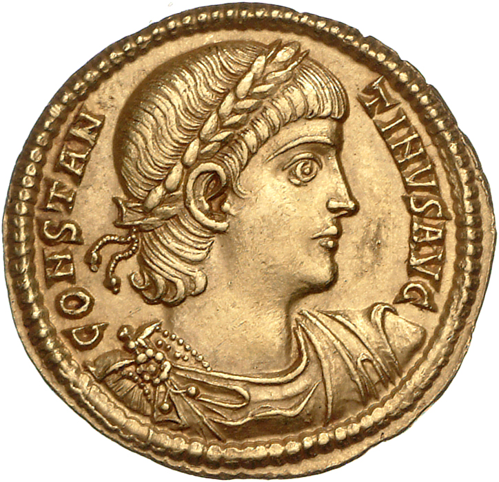 RIC VIII Antioch 3 Constantius II obverse, Bust of Constantine II, laureate, draped, cuirassed, right
