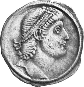 RIC VIII Antioch 36 Constantius II obverse, Head of Constantius II, pearl-diademed, looking upward