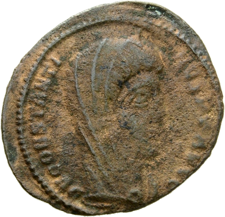 RIC VIII Antioch 39 Constantius II obverse, Bust of Constantine II, veiled, draped, cuirassed, right
