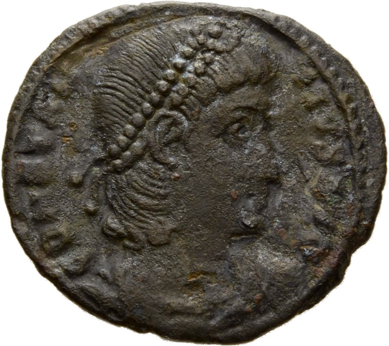 RIC VIII Antioch 49 Constantius II obverse, Bust of Constantius II, pearl-diademed, draped, cuirassed, right