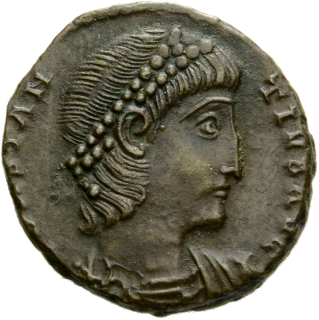 RIC VIII Antioch 49 Constantius II obverse, Bust of Constantius II, pearl-diademed, draped, cuirassed, right