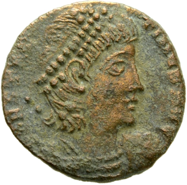 RIC VIII Antioch 51 Constantius II obverse, Bust of Constantine II, pearl-diademed, draped, cuirassed, right
