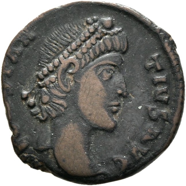 RIC VIII Antioch 56 Constantius II obverse, Head of Constantius II, pearl-diademed, right