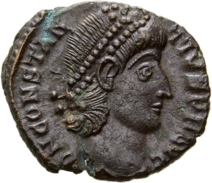 RIC VIII Antioch 65 Constantius II obverse, Head of Constantius II, pearl-diademed, right